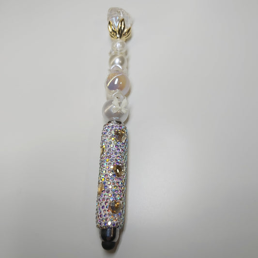 Styluspen met roosje en strass stenen