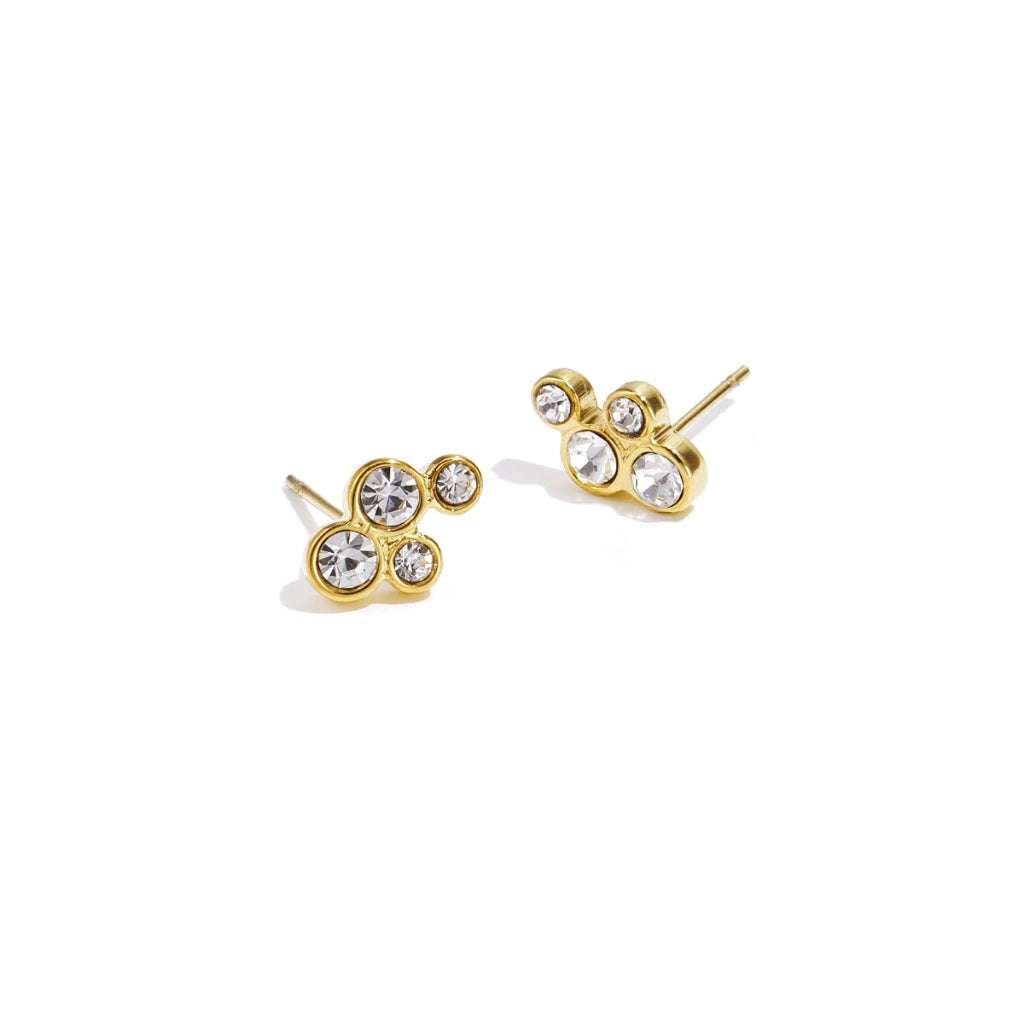 Oorbellen met ronde strass steentjes