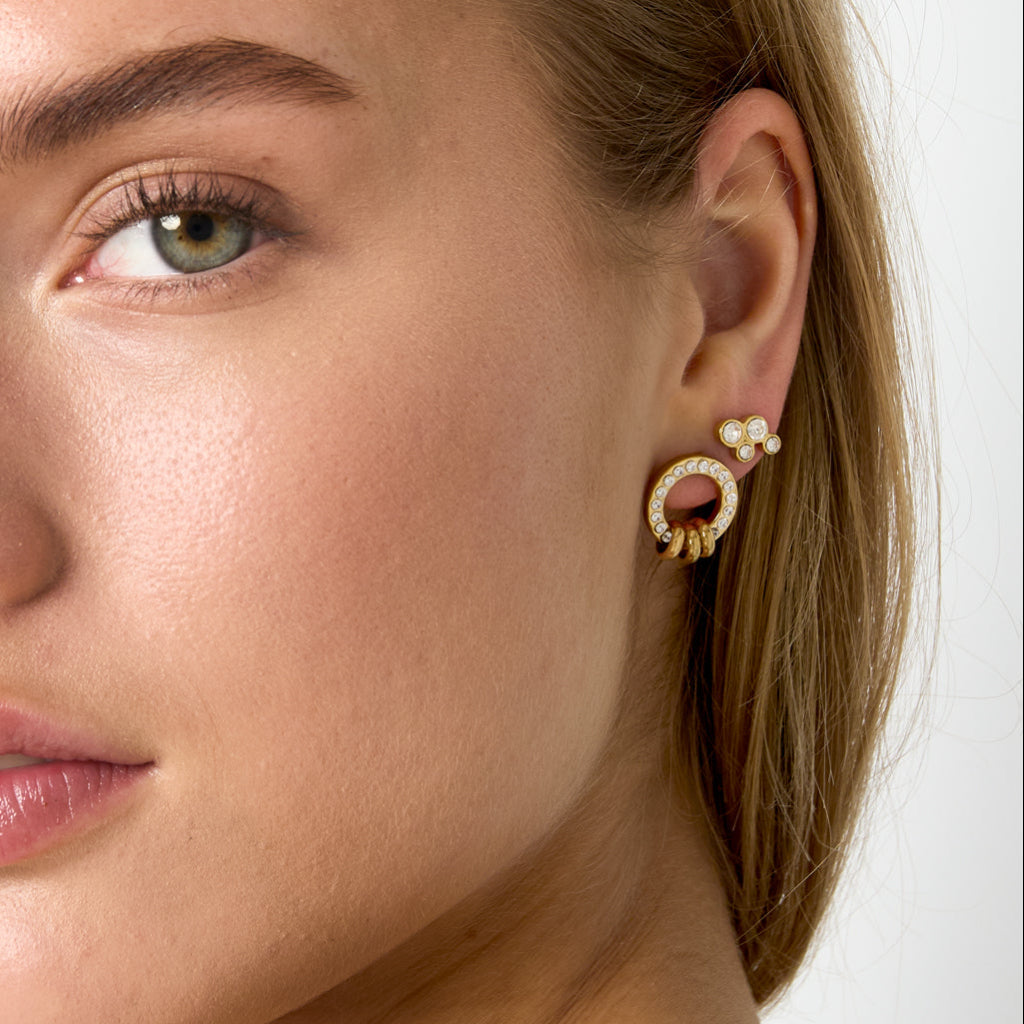 Oorbellen met ronde strass steentjes