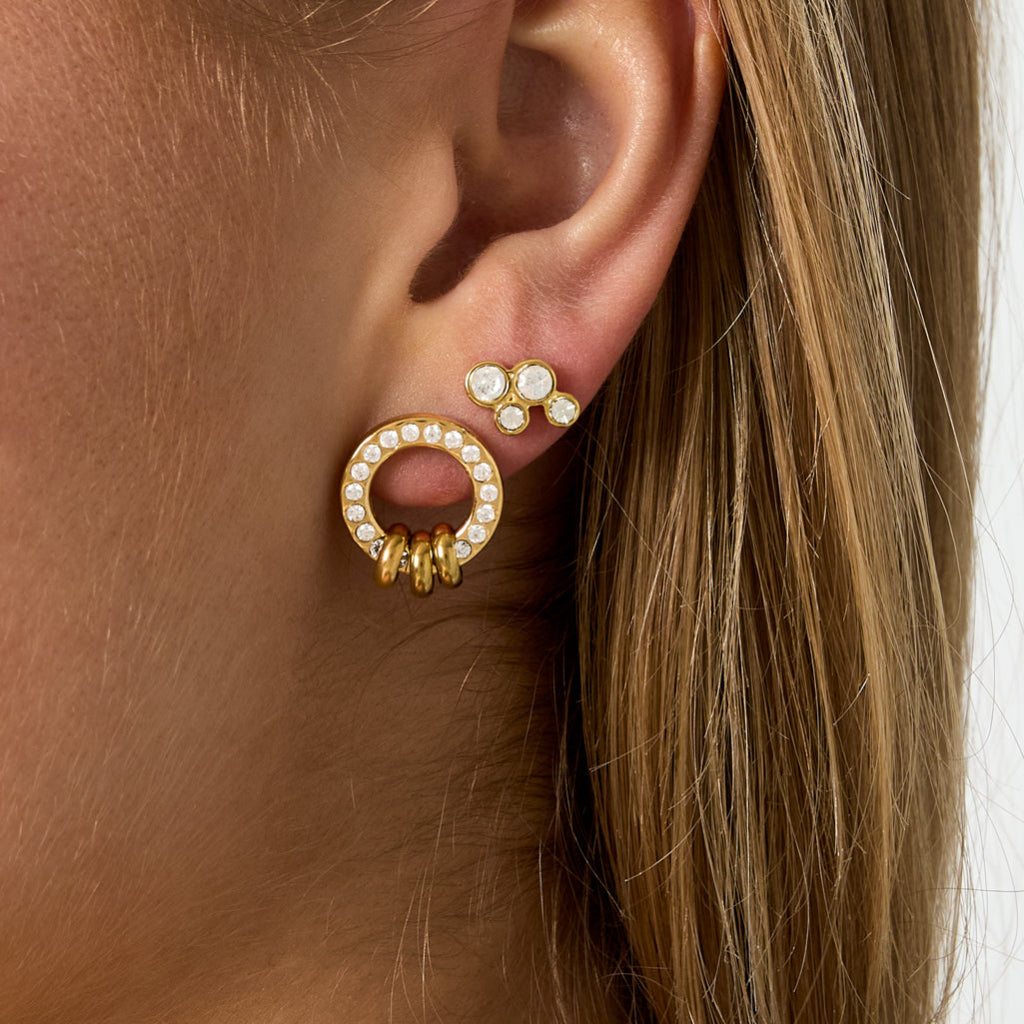Oorbellen met ronde strass steentjes