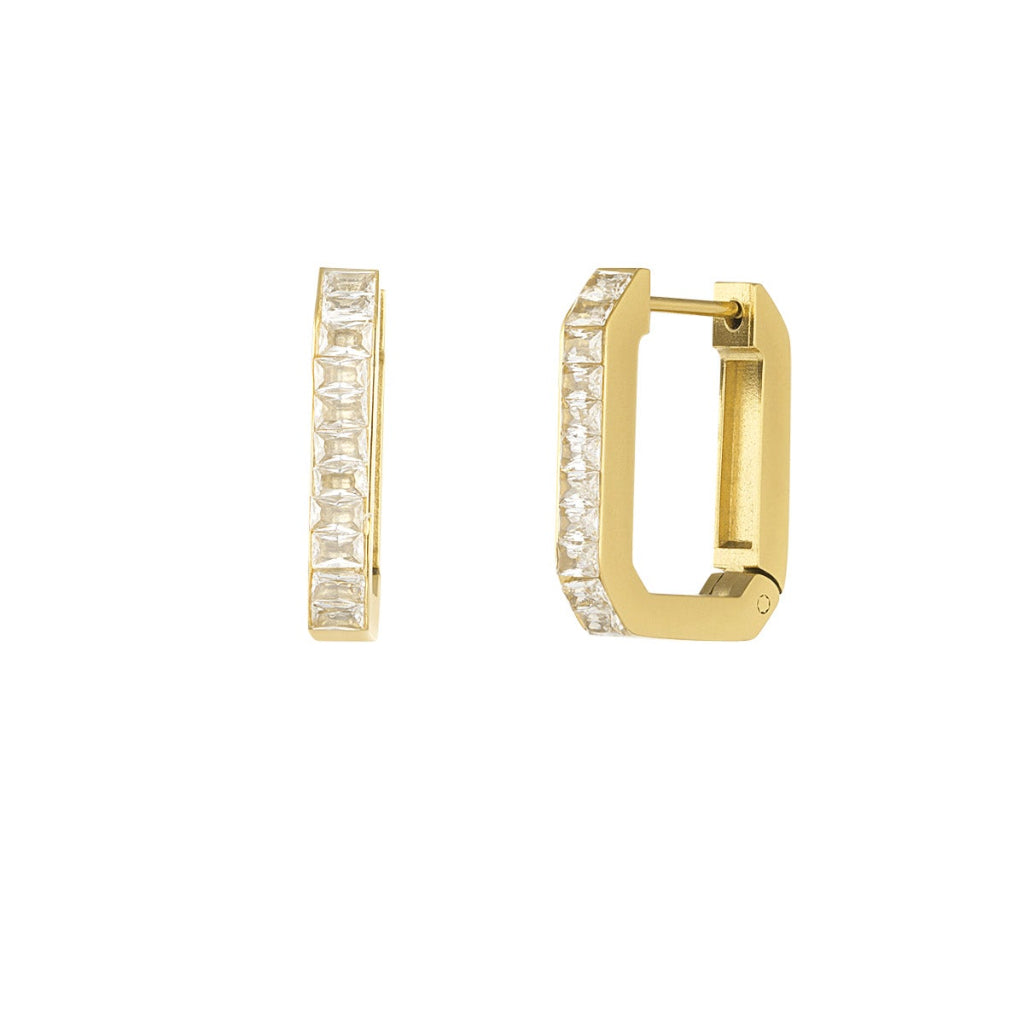 Rechthoekige strass oorbellen