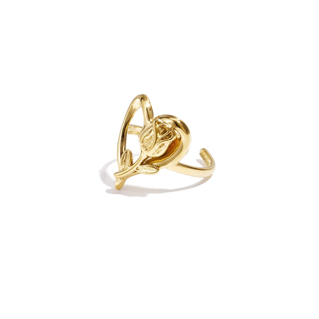 Ring met hart en roos