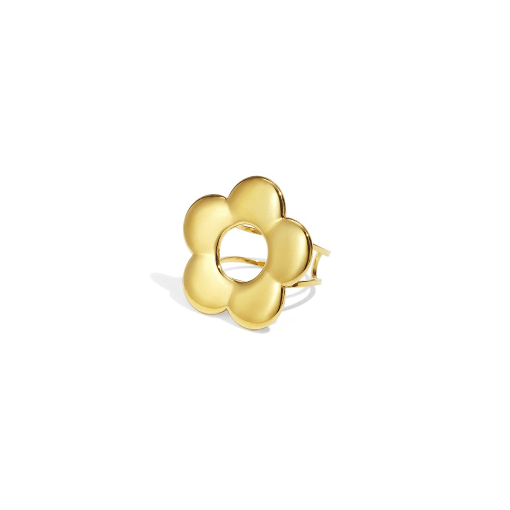 Statement ring met bloemmotief
