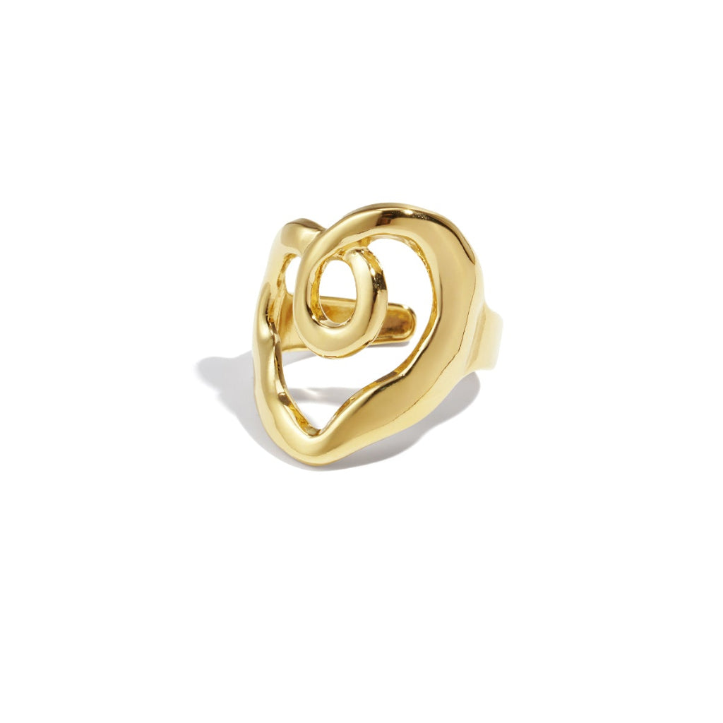 Statement ring met organische vorm