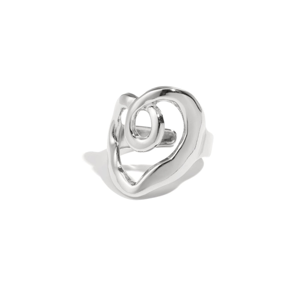 Statement ring met organische vorm