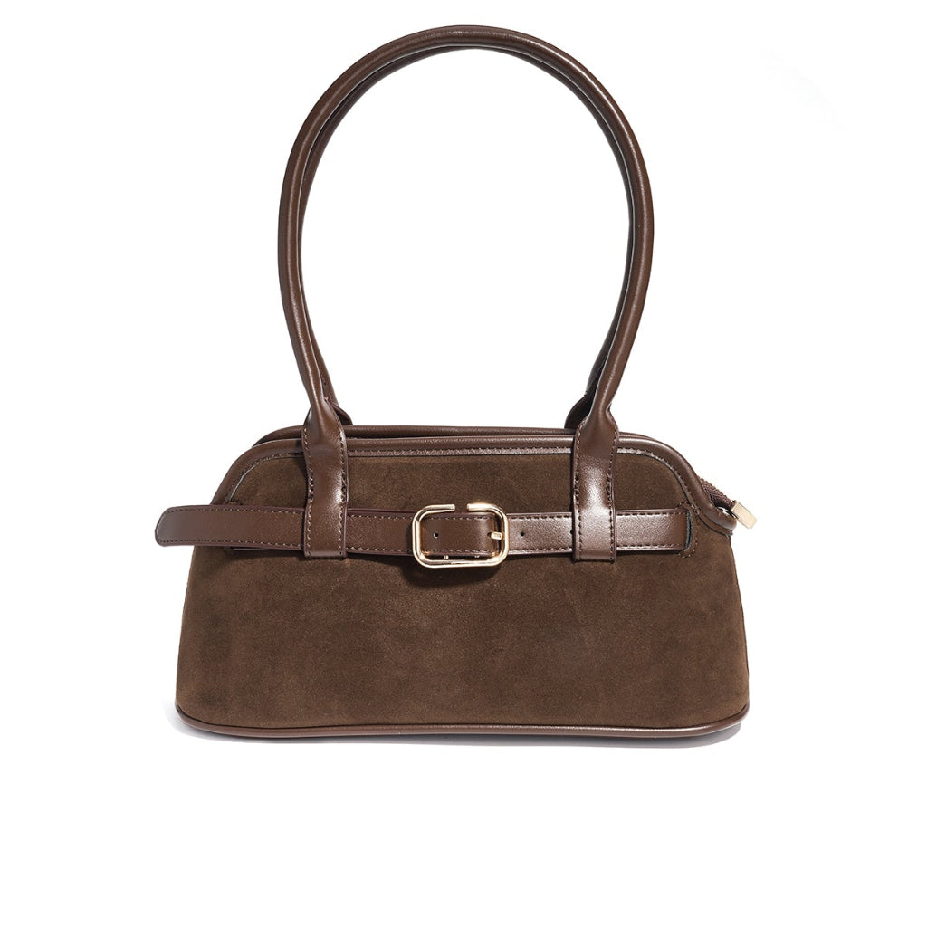 Suède handtas in effen kleur B