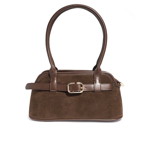 Suède handtas in effen kleur B