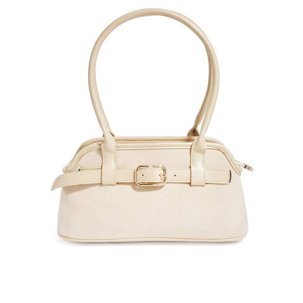 Suède handtas in effen kleur