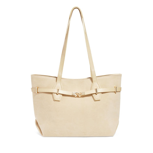 Suéde tote bag in effen kleur