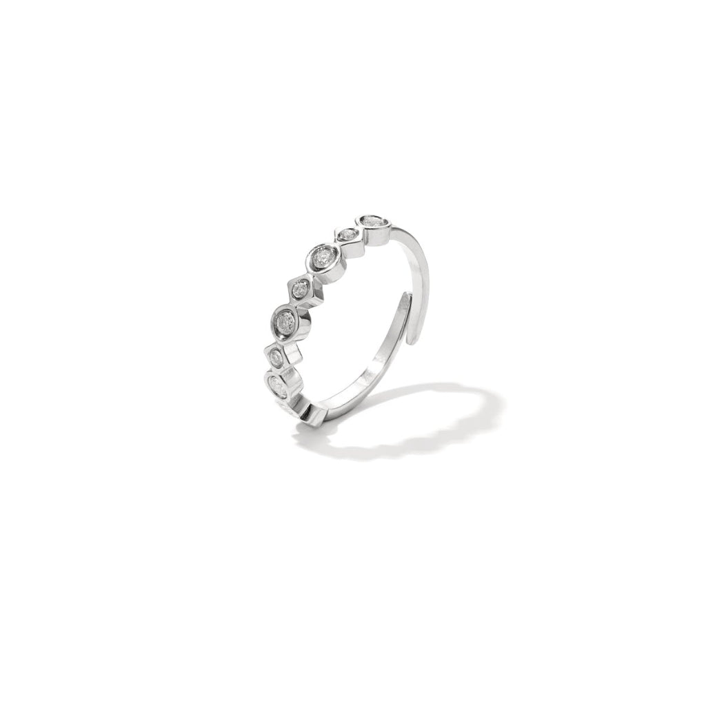 Verstelbare ring met vormen en strass